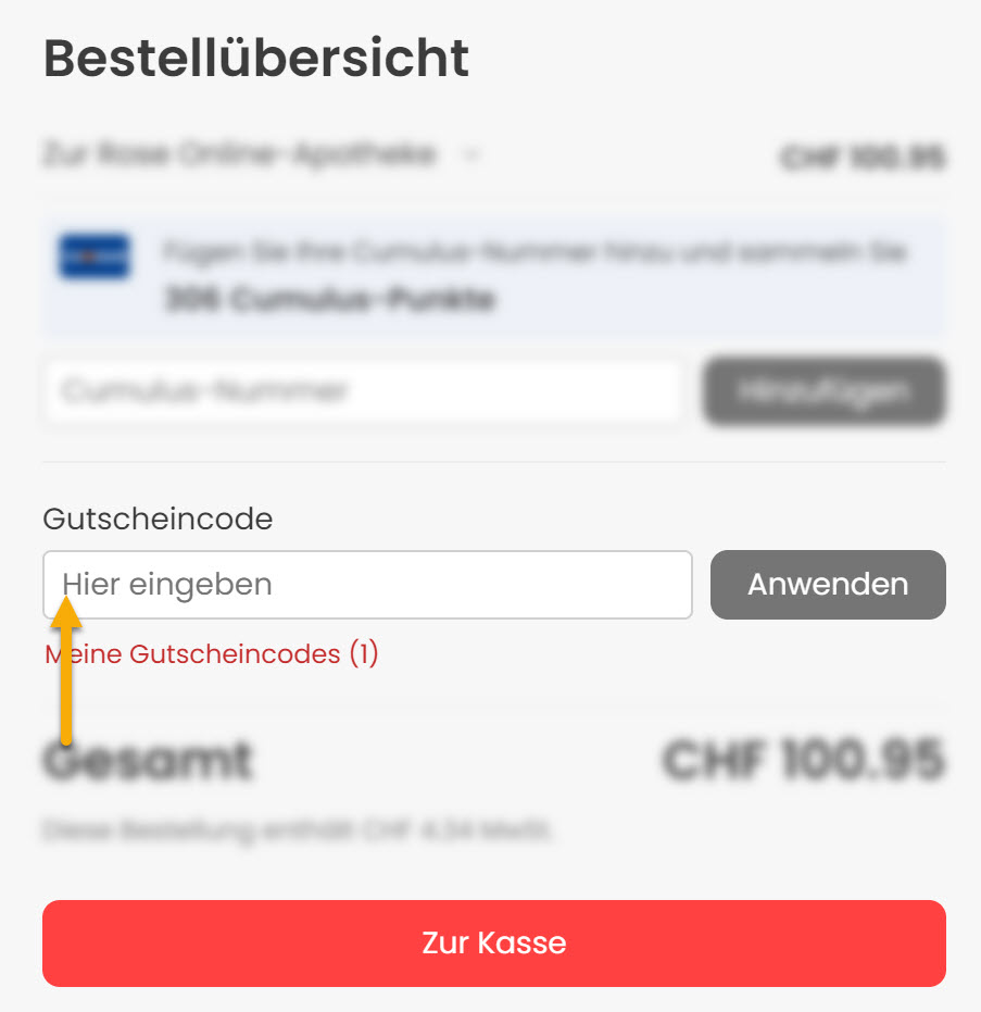 Wie löse ich einen Gutschein oder Gutscheincode für Zur Rose Shop ein? Zur Rose Shop Helpcenter